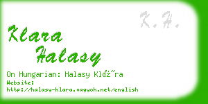 klara halasy business card